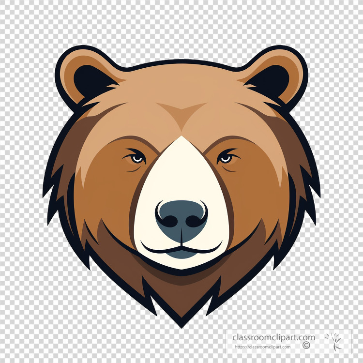 brown bear face transparent