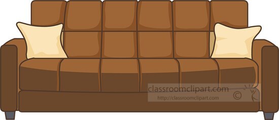 brown couch furniture clipart