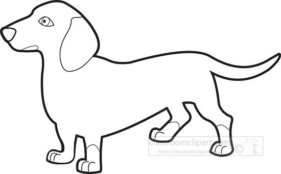 brown long and low Dachshund Dog Clipart