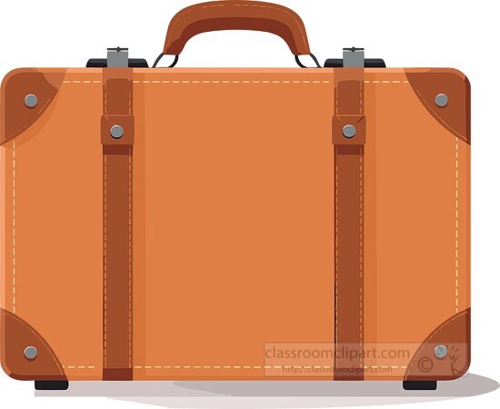 brown travel suitcase on a white background