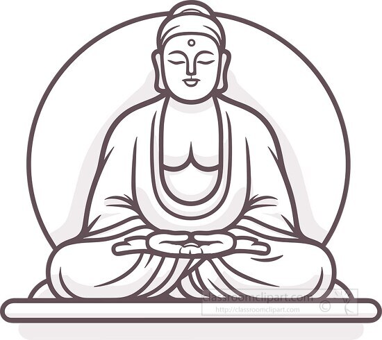 buddha statue line drawing clipart
