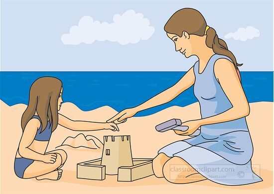 building sand castle summer