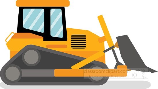bulldozer large tractor used to move earth and rocks clipart