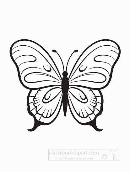 butterfly outline coloring printable clipart