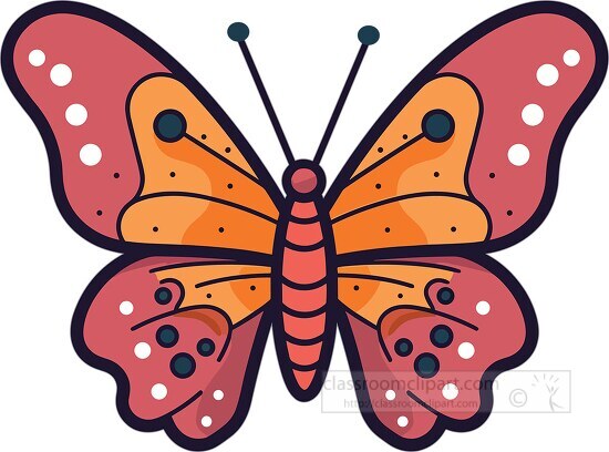 Butterfly Clipart-butterfly with a red and orange pattern clip art