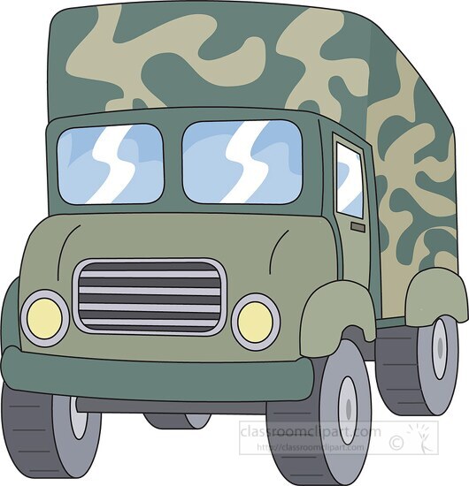 camouflage military truck clipart