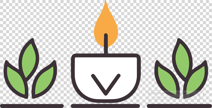 candles with plants icon style clipart transparent