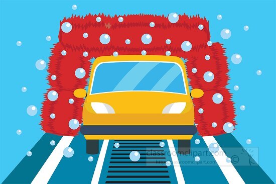 car moving through automatic wash clipart