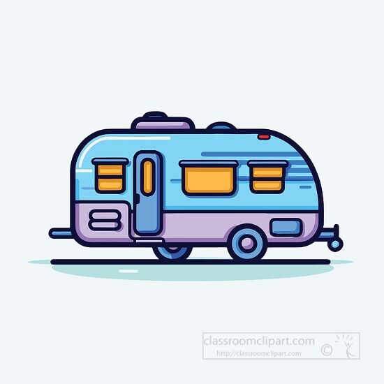 New Clipart-caravan colorful icon style clipart