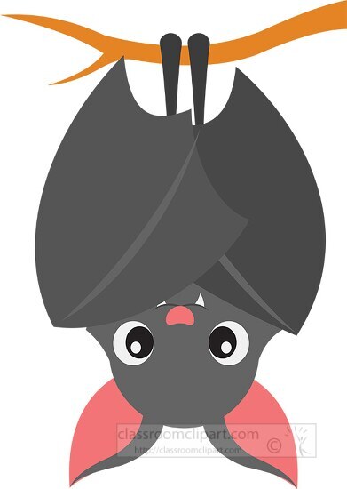 cartoon bat hanging upside down on a branch 2