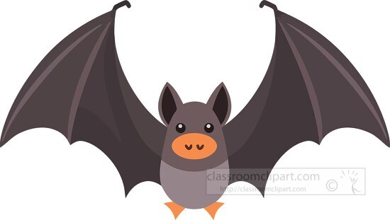 cartoon bat with orange nose and black wings