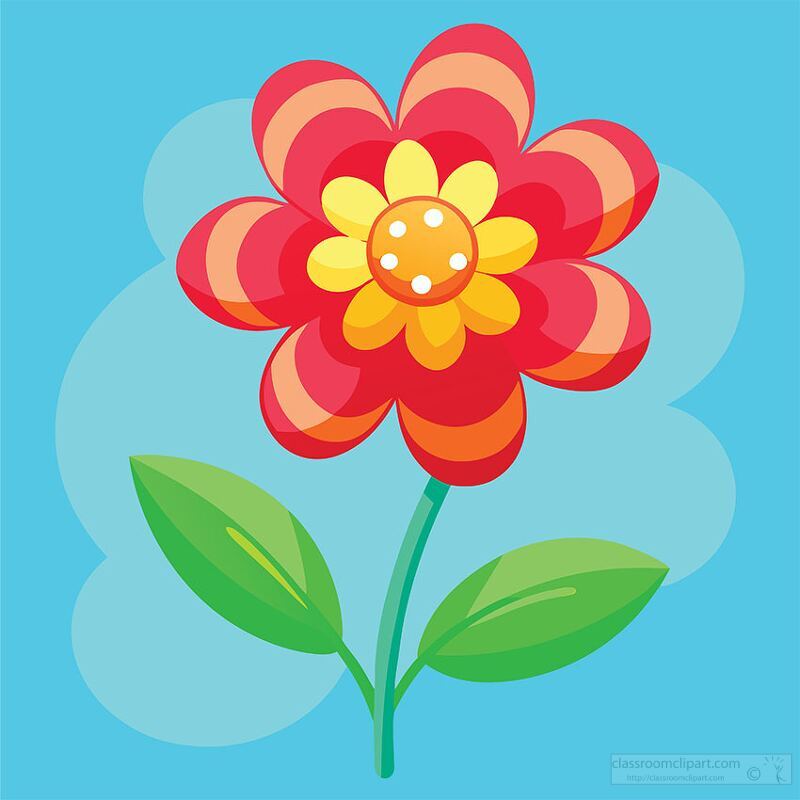 Cartoon flower design with vibrant hues ideal for summer decorat