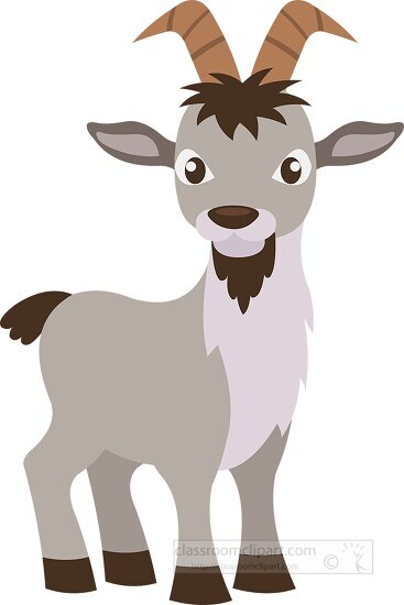 cartoon goat with long horns standing