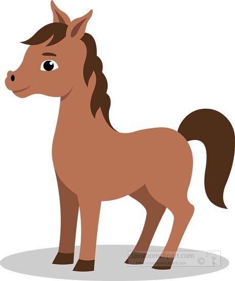 cartoon horse with brown eyes and a brown mane