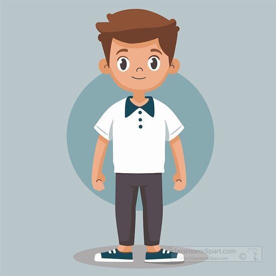 cartoon illustration of a boy in a school uniform