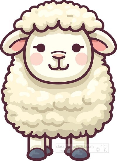 cartoon of a sheep with a pink nose