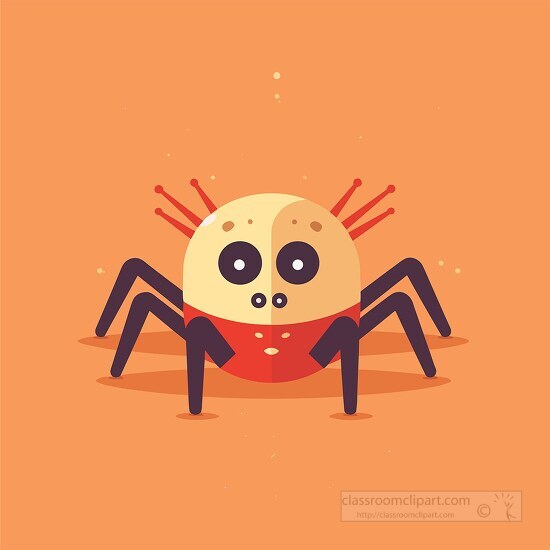 cartoon spider with large eyes and legs sitting