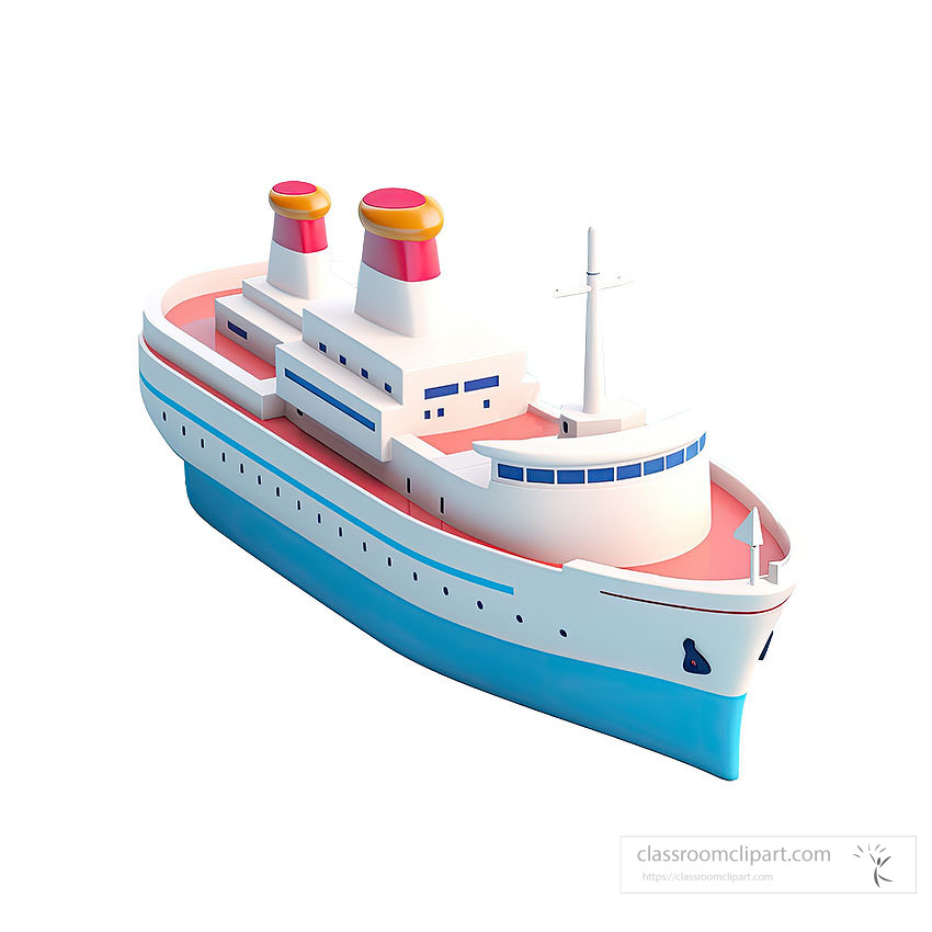 cartoon style 3d ship