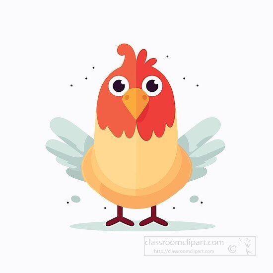 Chicken Clipart-cartoon style chicken front view flat design clip art