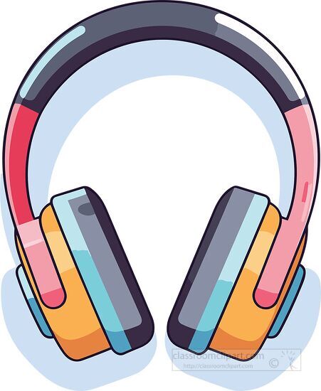 cartoon style headphones clip art