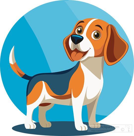 cartoon style pet Beagle dog clipart
