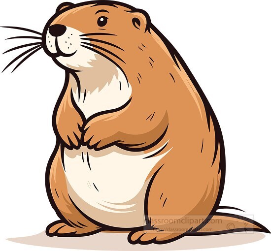 cartoon style standing beaver