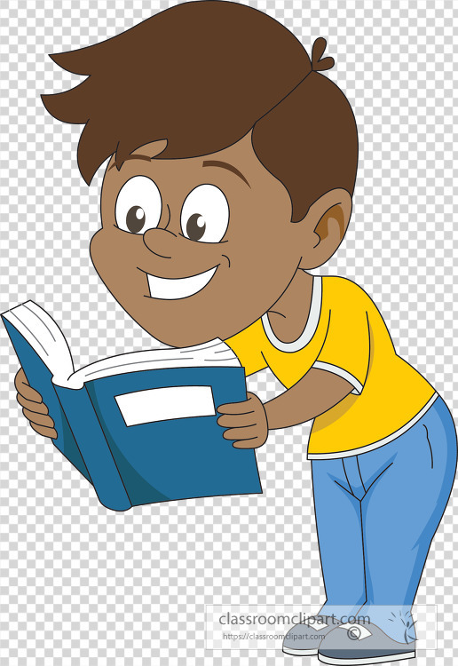 cartoon style student excited about new books transparent