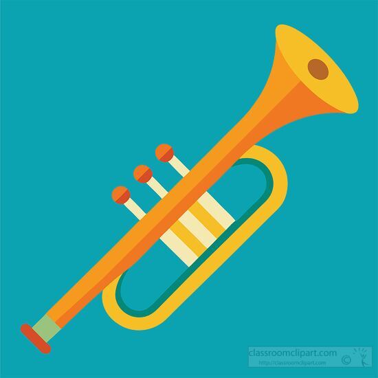 cartoon trumpet in bright colors