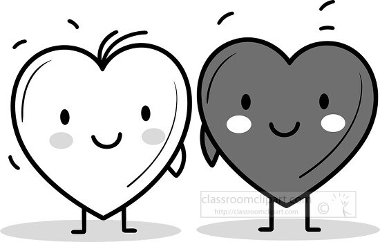 heart love black and white