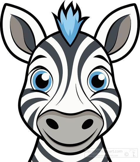 cartoon Vectorof a smiling zebra with a unique stripes