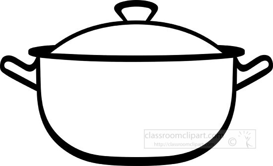 Home Ouline Clipart-blue cooking pot with lid black outline clip art
