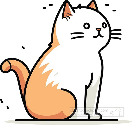 cat standing simple drawing style