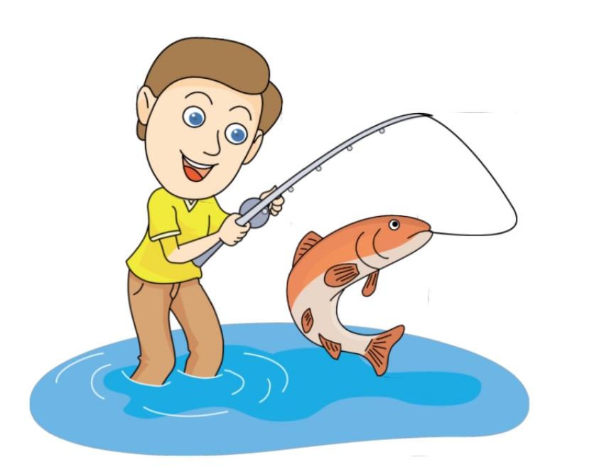 Animal Animated Clipart-Catching a Fish Animation