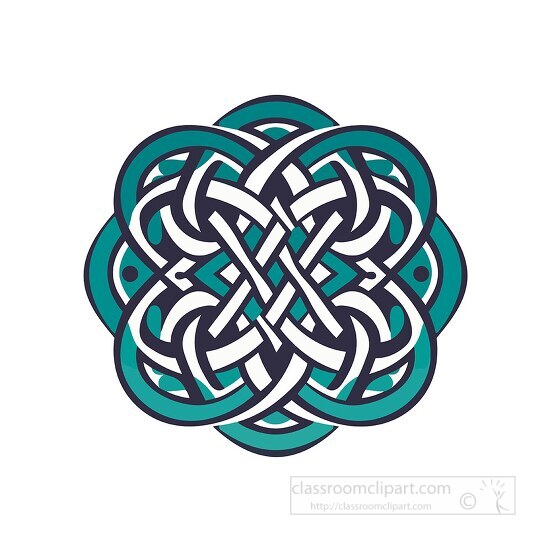 celtic knot design with a blue and white pattern