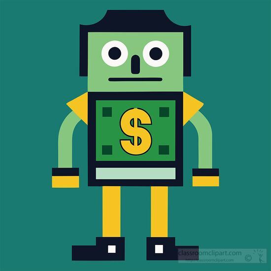character green paper money with arms and legs