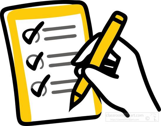 checklist icon with hand and pen