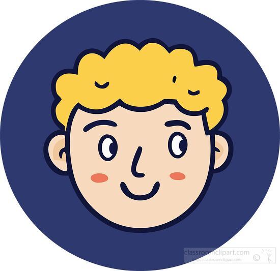 cheerful boy with curly blonde hair icon