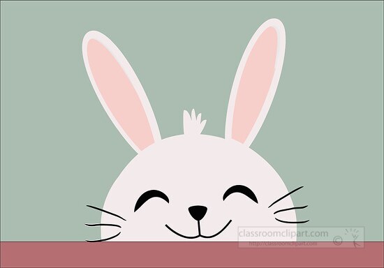 cheerful bunny face with pink inner ears