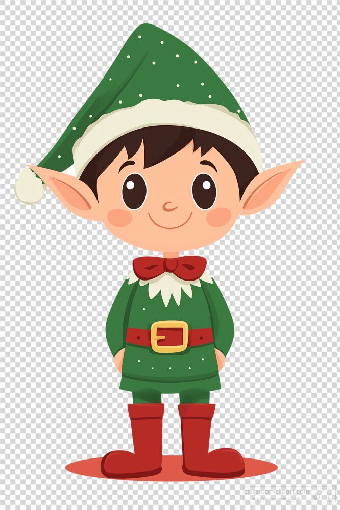 Cheerful Christmas Elf Character in Festive Attire