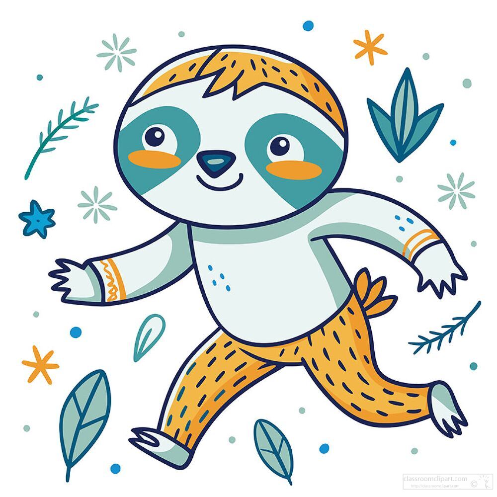 cheerful sloth with big eyes runa