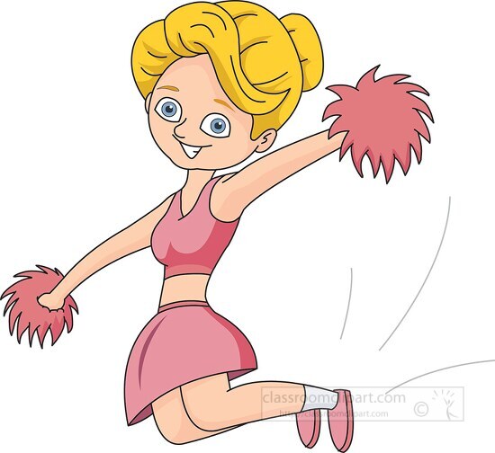 cheerleader jumping in the air clipart
