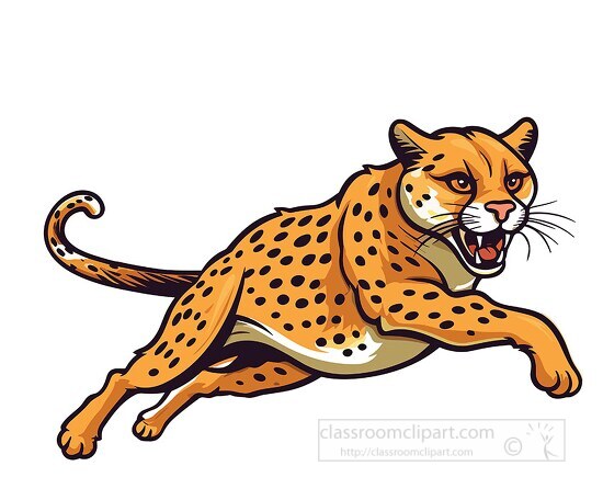 cheetah running shows strength clip art