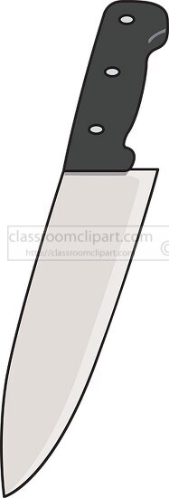 chefs knife with black handle clip art