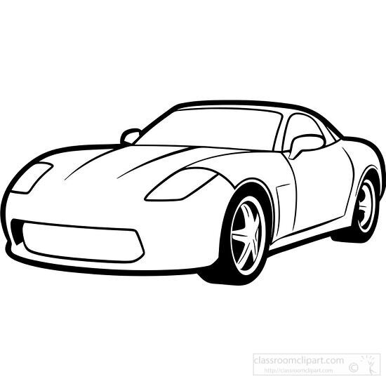 chevorlet corvette sports car black outline image clipart