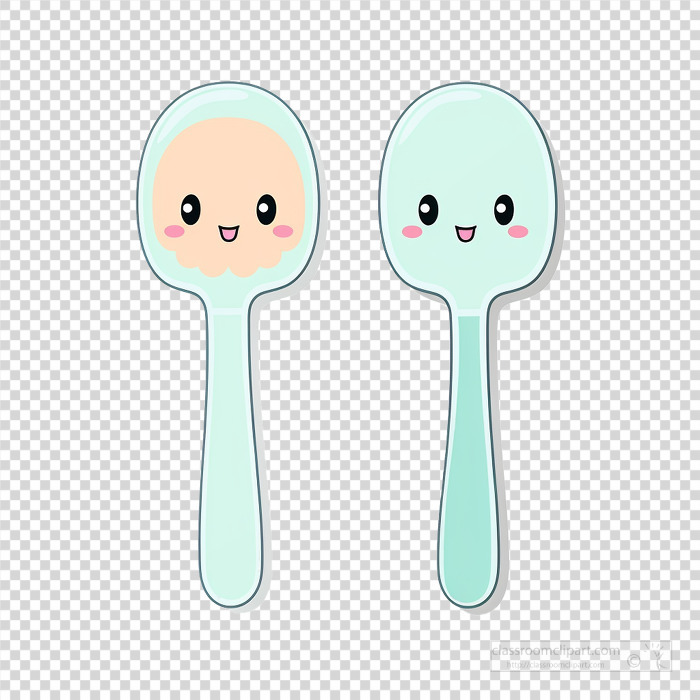 Child friendly happy face spoon utensil characters