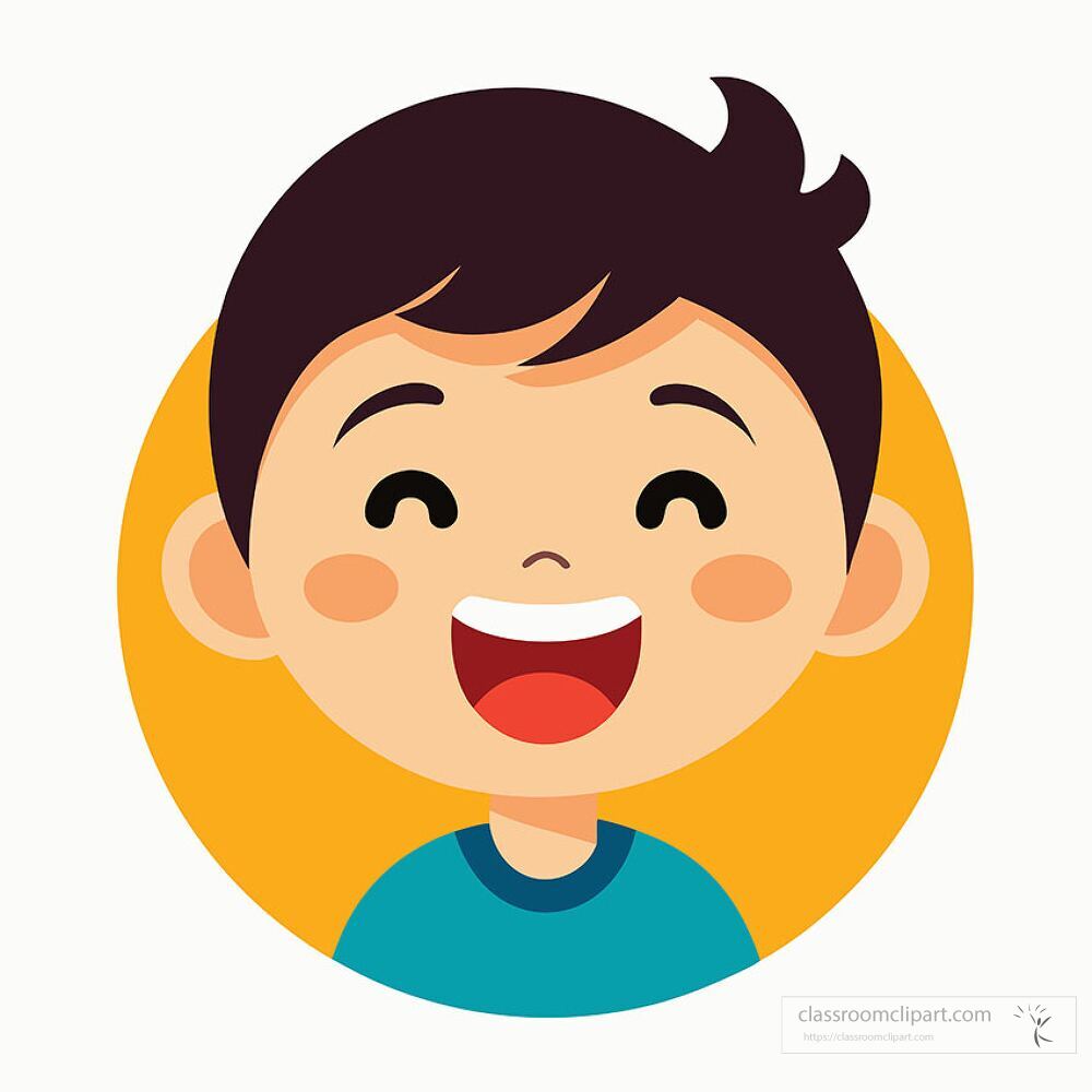 childs face showing a happy expression clip art