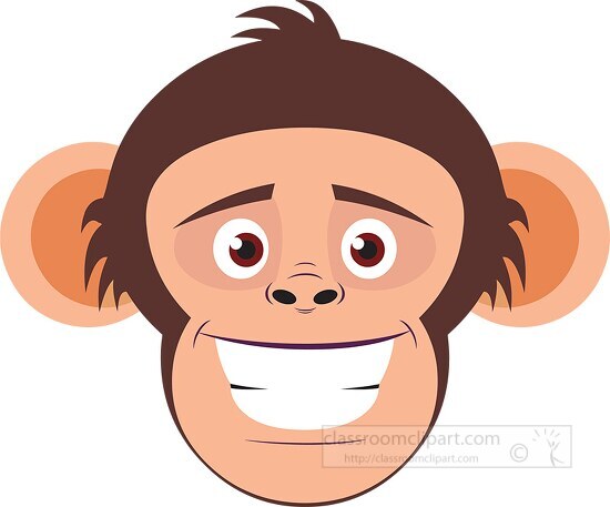 chimpanzee face with expression clipart