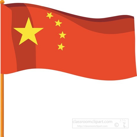 chinese flag waving against a white background