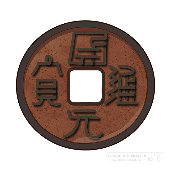chinese tang dynasty metal coin vector clipart