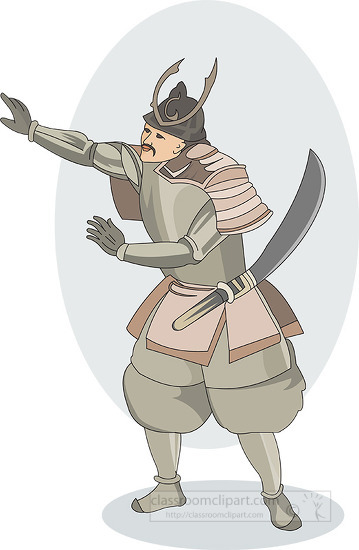 chinese warrior with large sword clip art